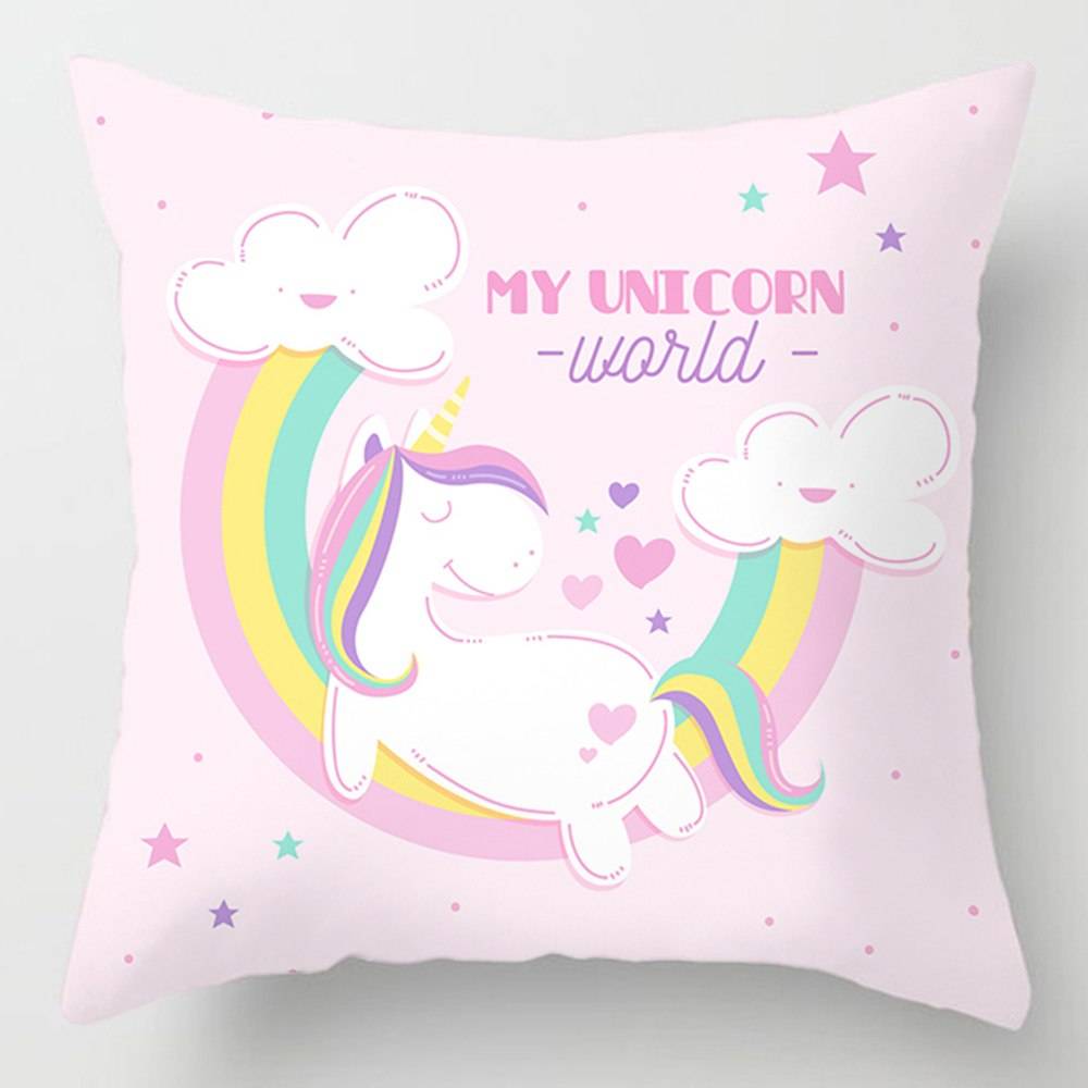 Polyester Unicorn Themed Pillow Case